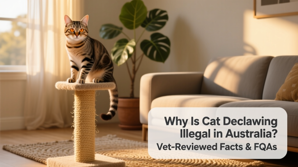 A relaxed cat confidently using a tall, sisal-wrapped scratching post beside a sofa