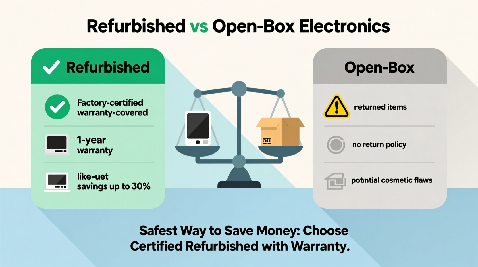 refurbished vs open box electronics what is the safest way to save money