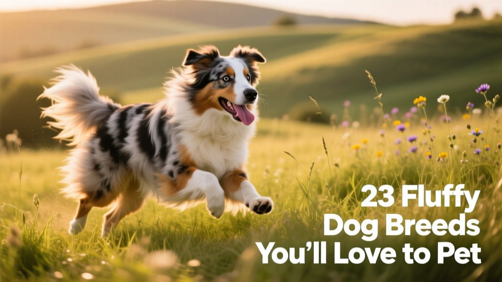 A lively Australian Shepherd running through a grassy field, coat flowing in motion