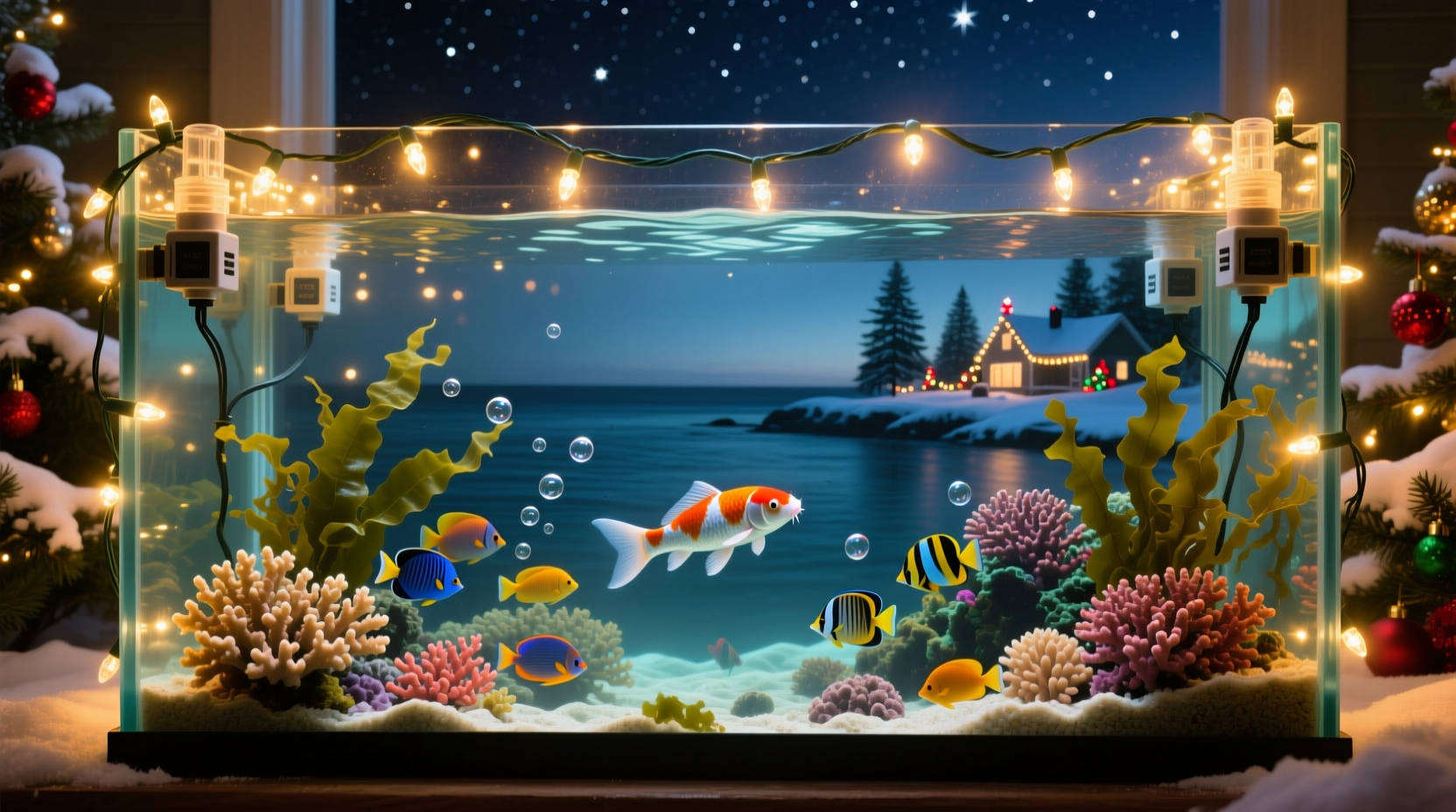 can you use christmas lights in a fish tank aquarium setting safely