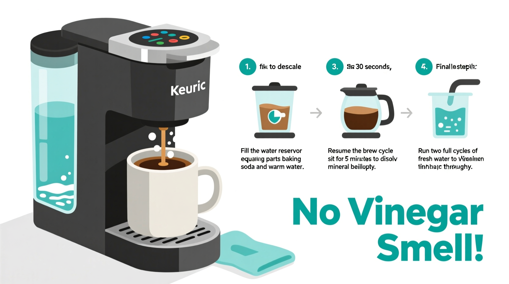 step by step guide to descaling a keurig without using vinegar smell