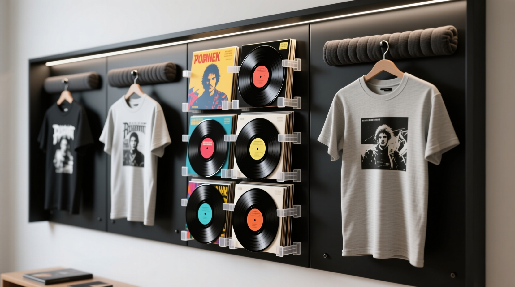 closet organization tips for vinyl band tees