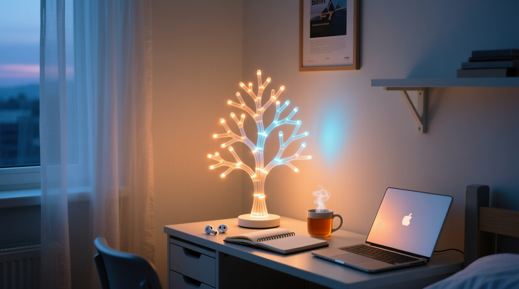 is a tabletop lighted tree better than floor models for dorm rooms