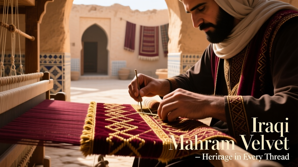 Iraqi Mahram Velvet Weaving And Figured Pile Cutting Technique