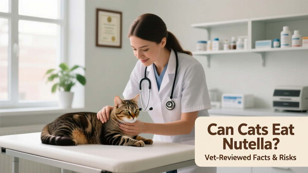 Veterinarian gently examining a calm cat in a clinic setting, with a stethoscope visible