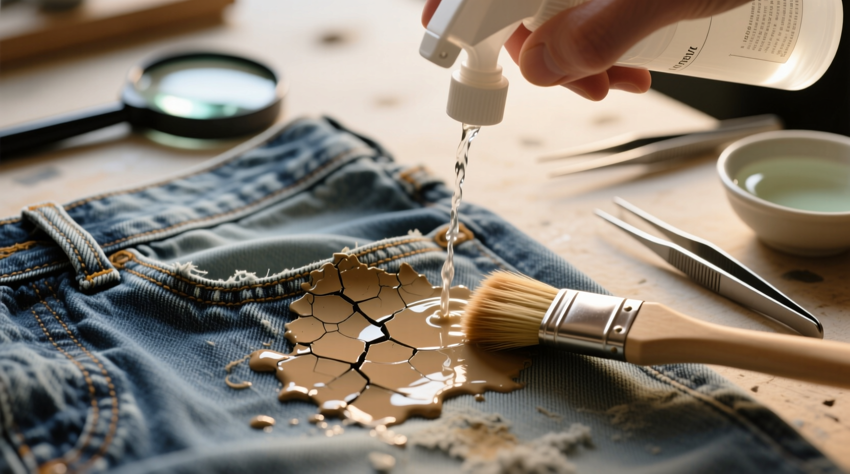 how to remove dried acrylic paint from denim