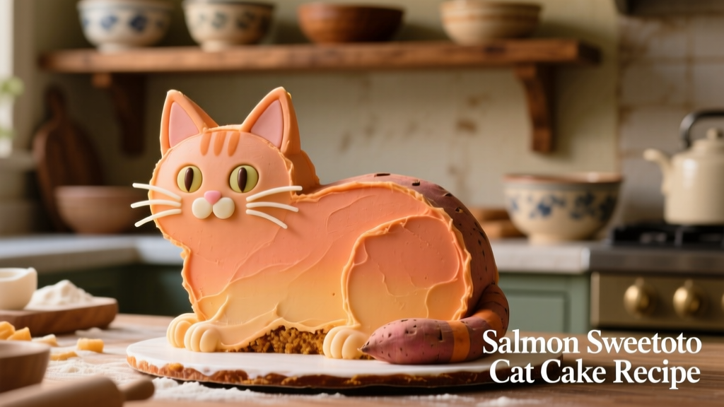 Salmon Sweet Potato Cat Birthday Cake Recipe