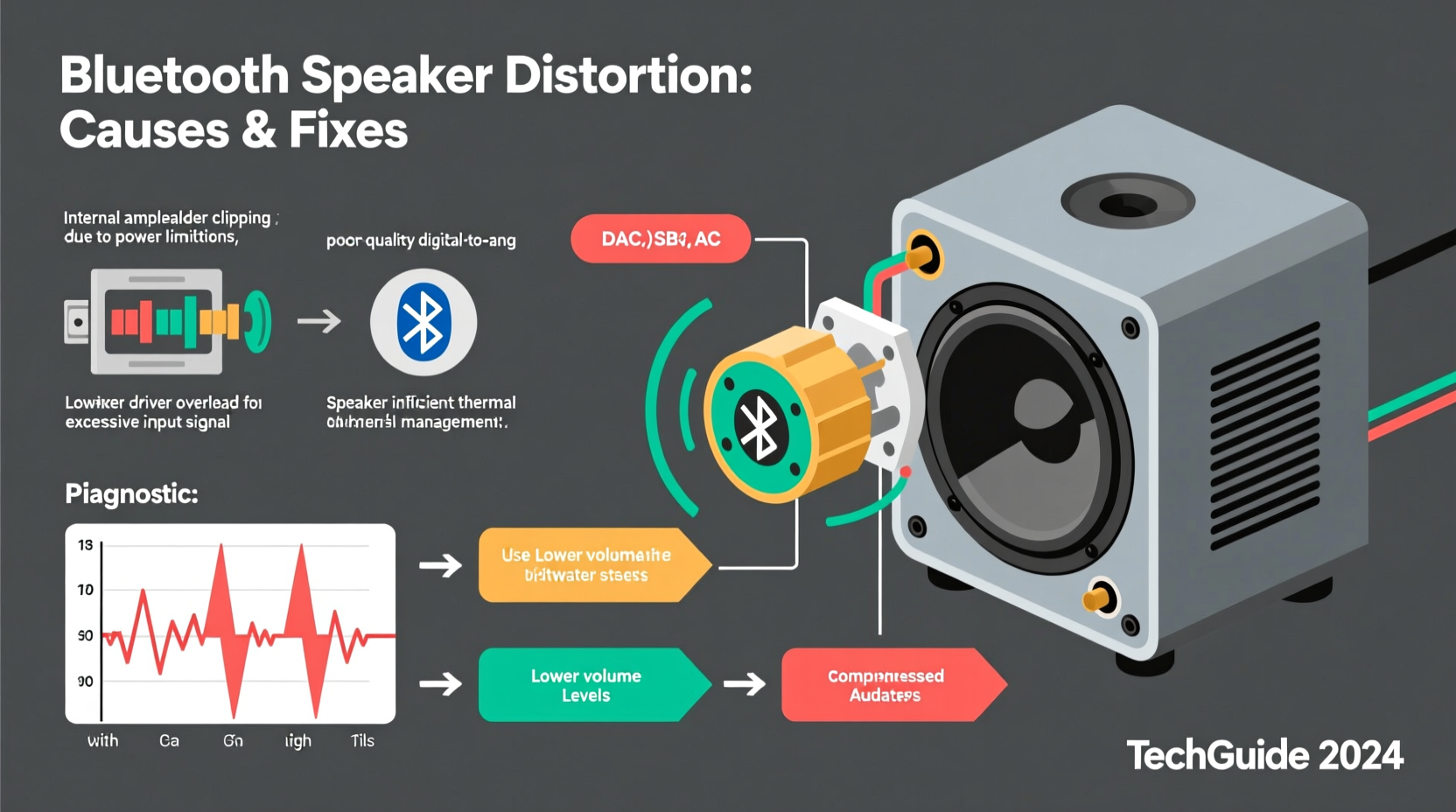 why does my bluetooth speaker sound distorted at high volumes