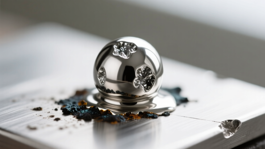 Macro shot of silver solder balling up on an oxidized sterling surface, showing poor flux coverage and oxide barrier issues.