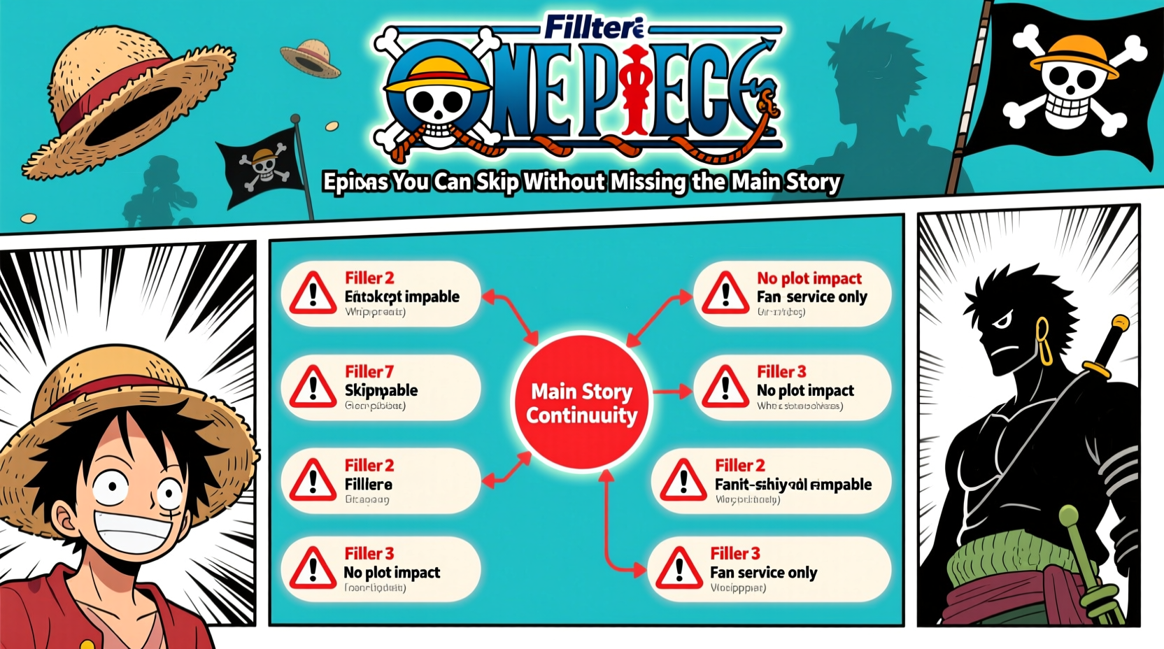 one piece filler list which episodes can you skip without missing story