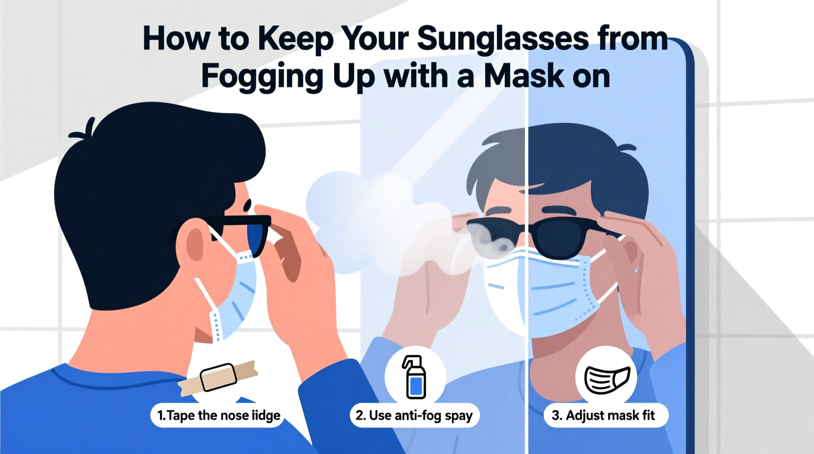 how to keep your sunglasses from fogging up with a mask on