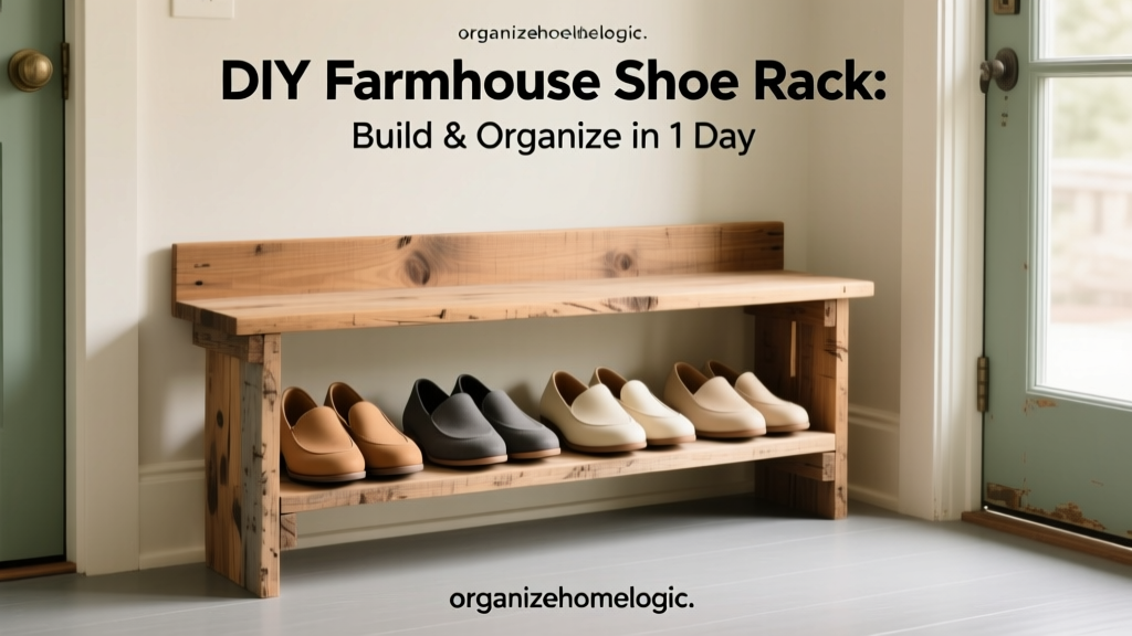 DIY Farmhouse Shoe Rack: Build & Organize in 1 Day