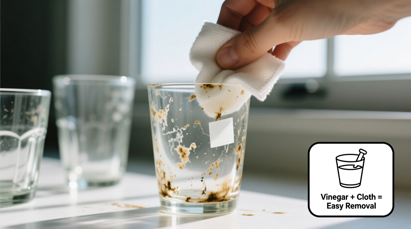 how to remove sticky residue from thrifted glassware easily