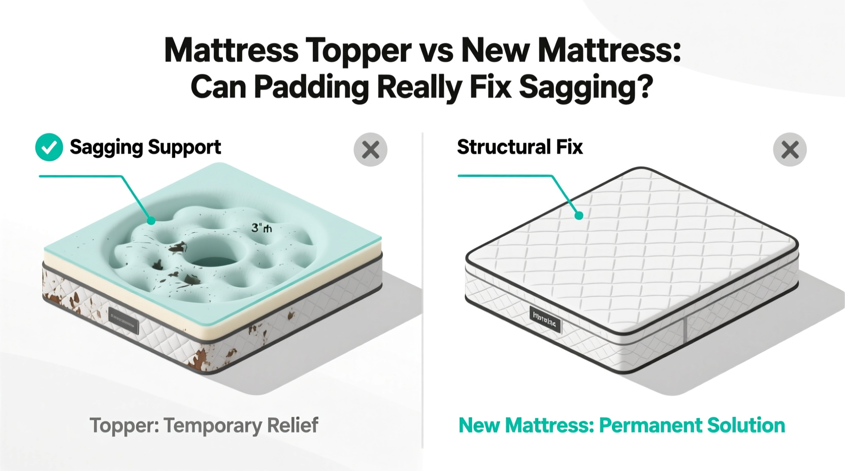 mattress topper vs new mattress can padding fix sagging support