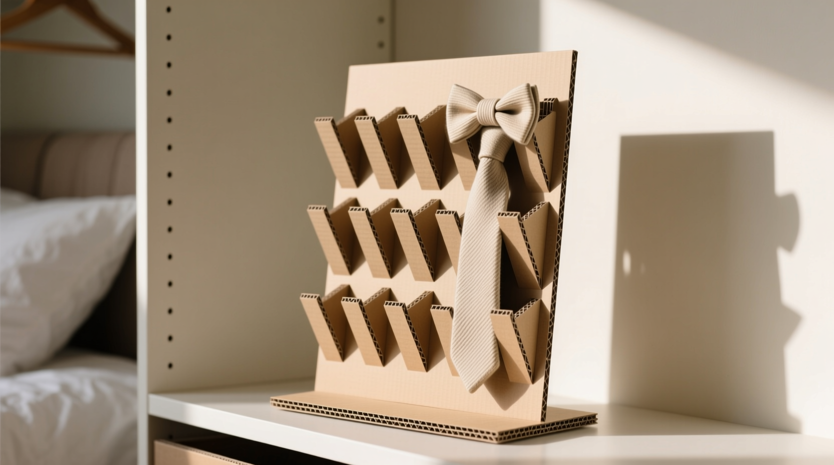 knit tie storage without stretching