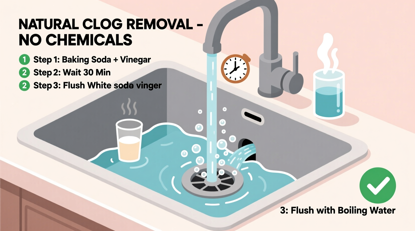 how to unclog a slow draining sink naturally without chemicals
