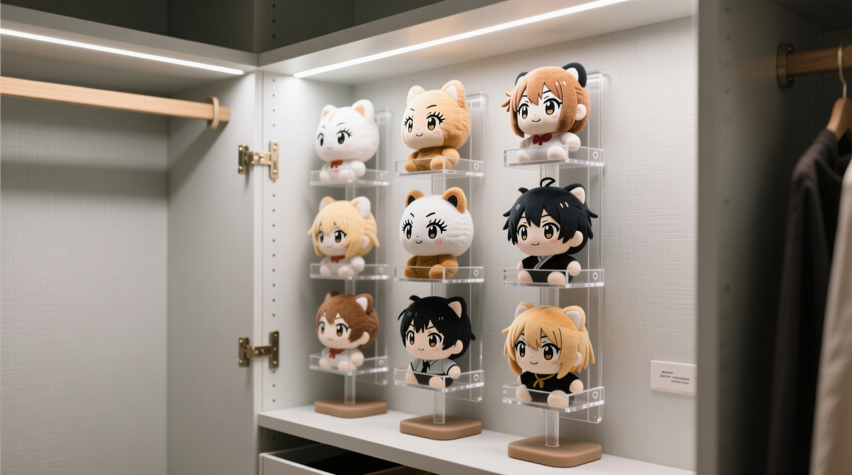 vertical anime plushie closet storage