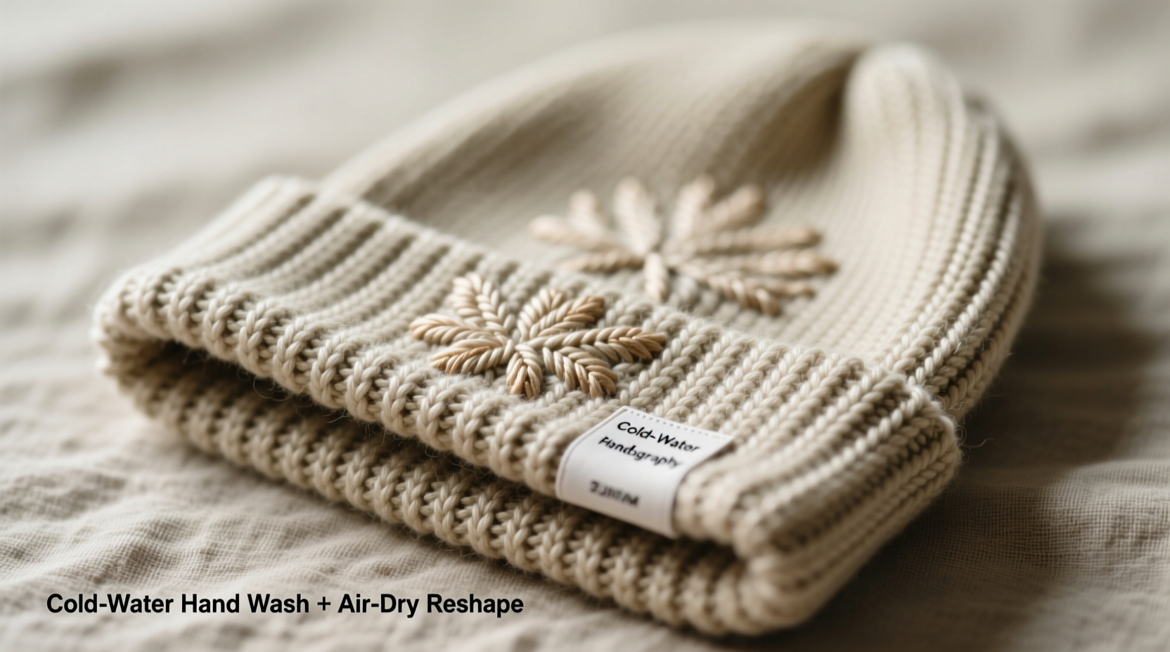 how to clean a knit beanie with embroidered anime logos