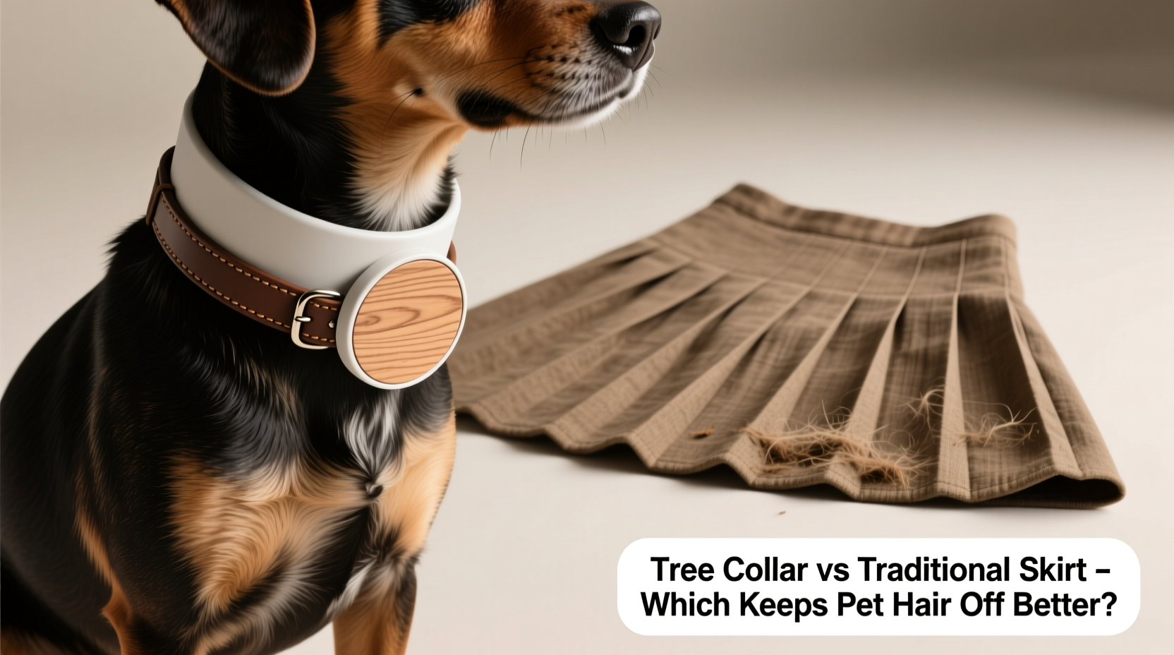 tree collar vs traditional skirt which keeps pet hair off presents better