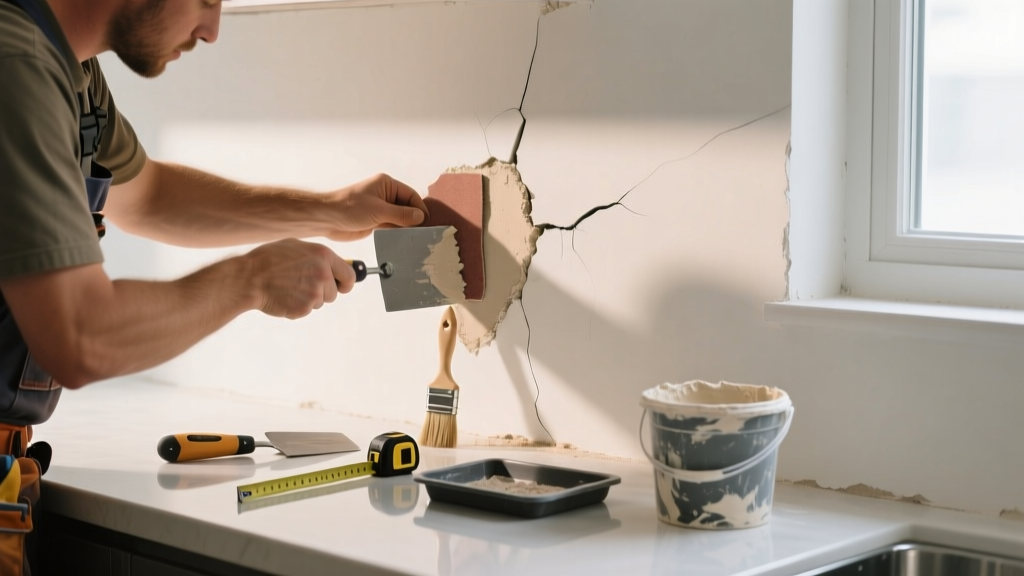 Fix Hairline Crack Plaster in Kitchen Walls