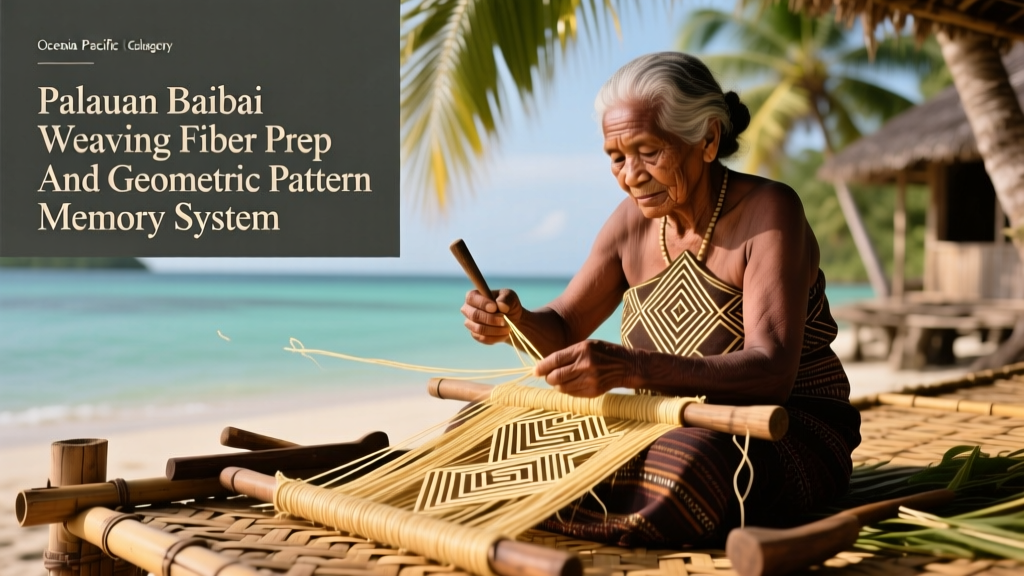 Palauan Baibai Weaving Fiber Prep And Geometric Pattern Memory System