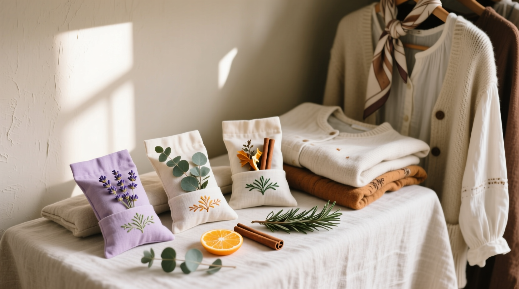 closet organization tips aromatherapy sachet rotation