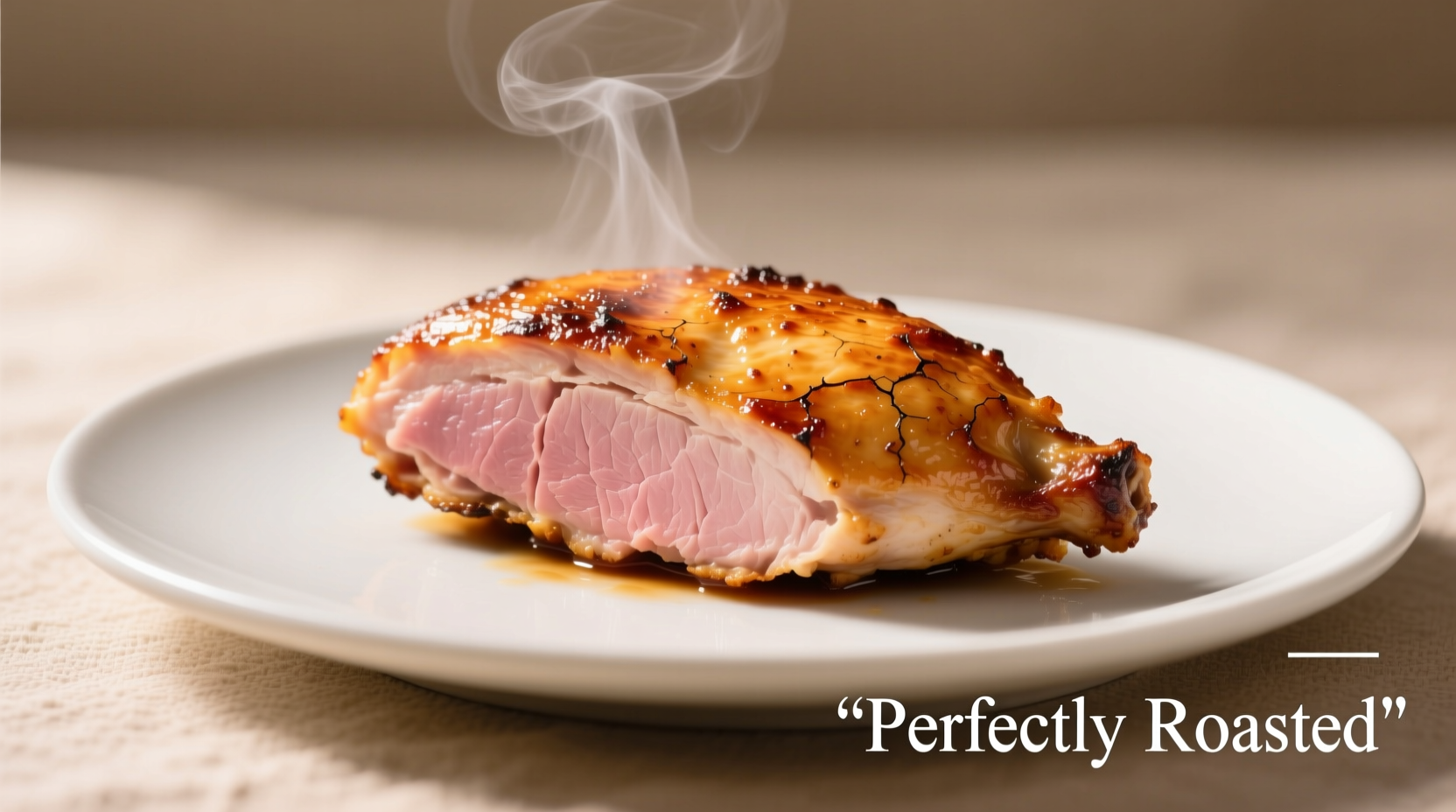 Perfectly roasted chicken breast with golden crust