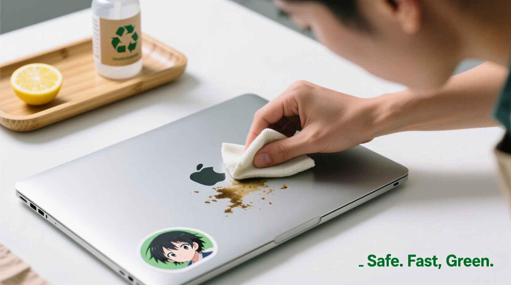 eco friendly laptop sticker residue removal