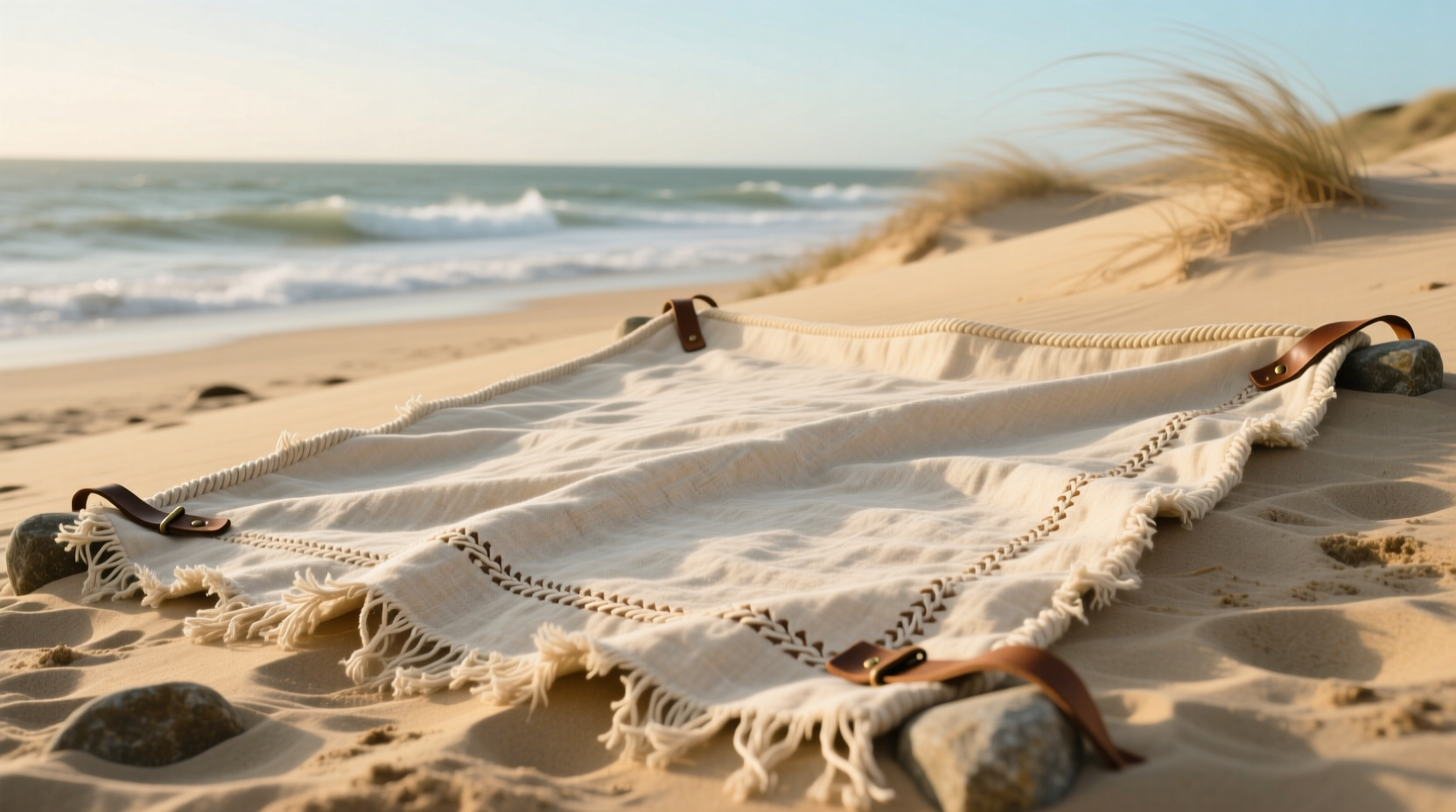 turn an old sheet into a beach blanket that won t blow