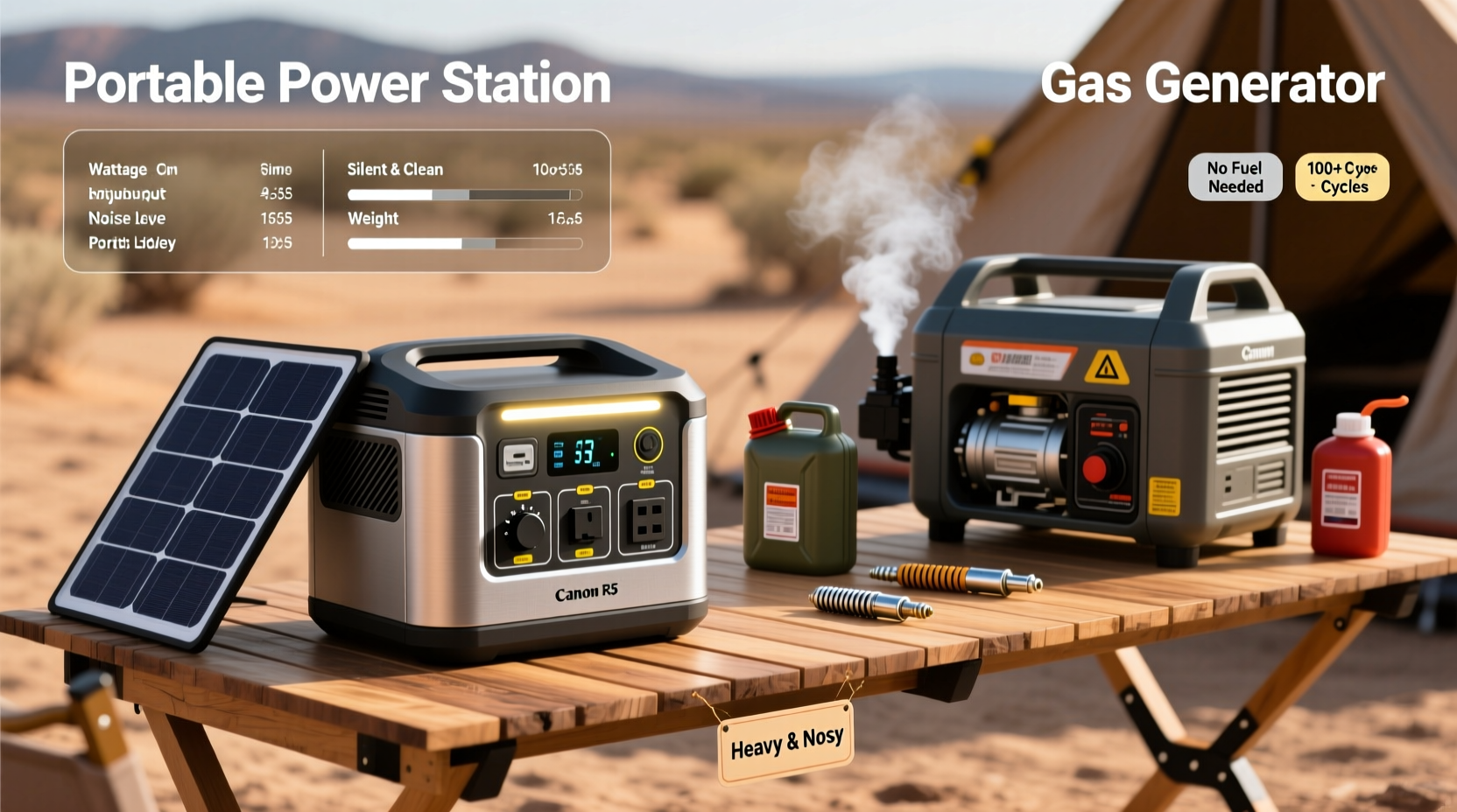 portable power station vs gas generator camping essentials compared