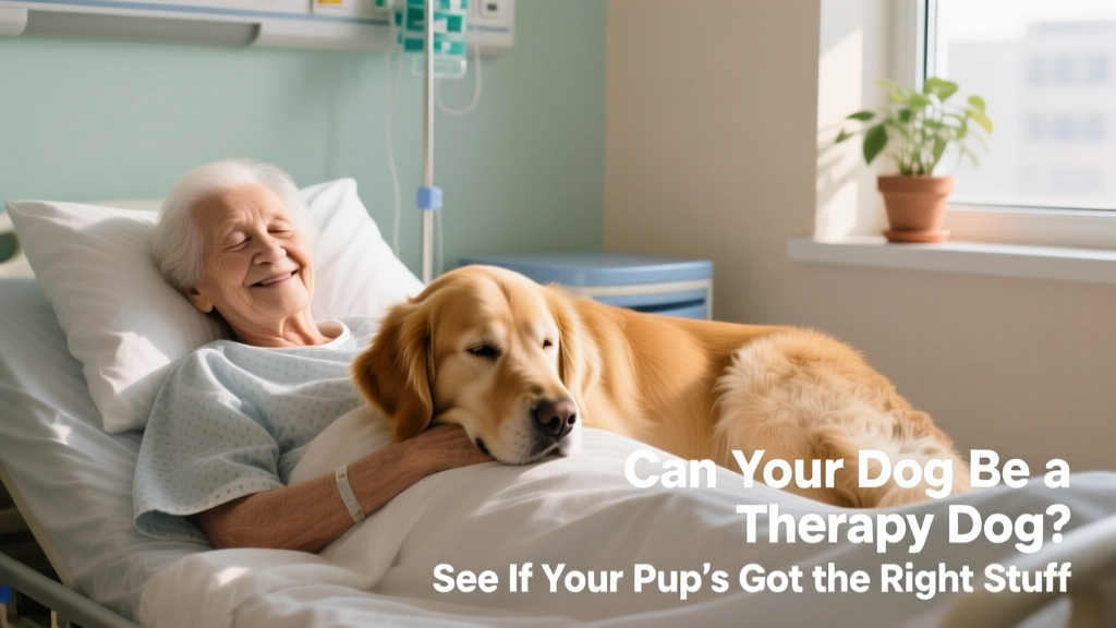 Therapy dog comforting hospital patient during a bed visit