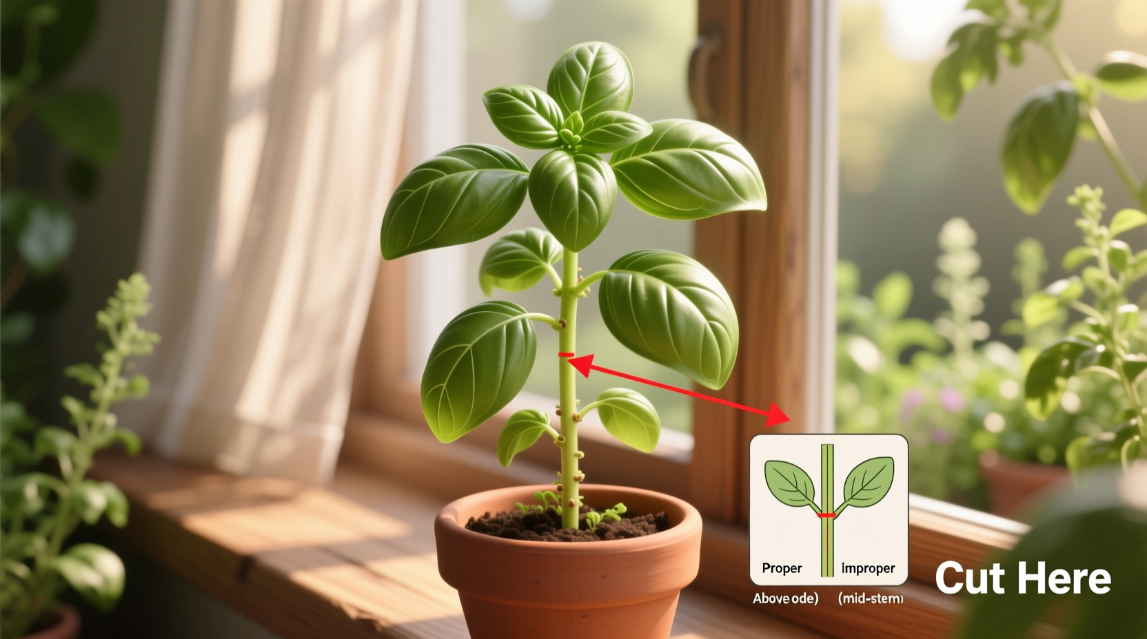 Cut Basil Right: 3 Steps for 3x Growth | TheHomeSprouts