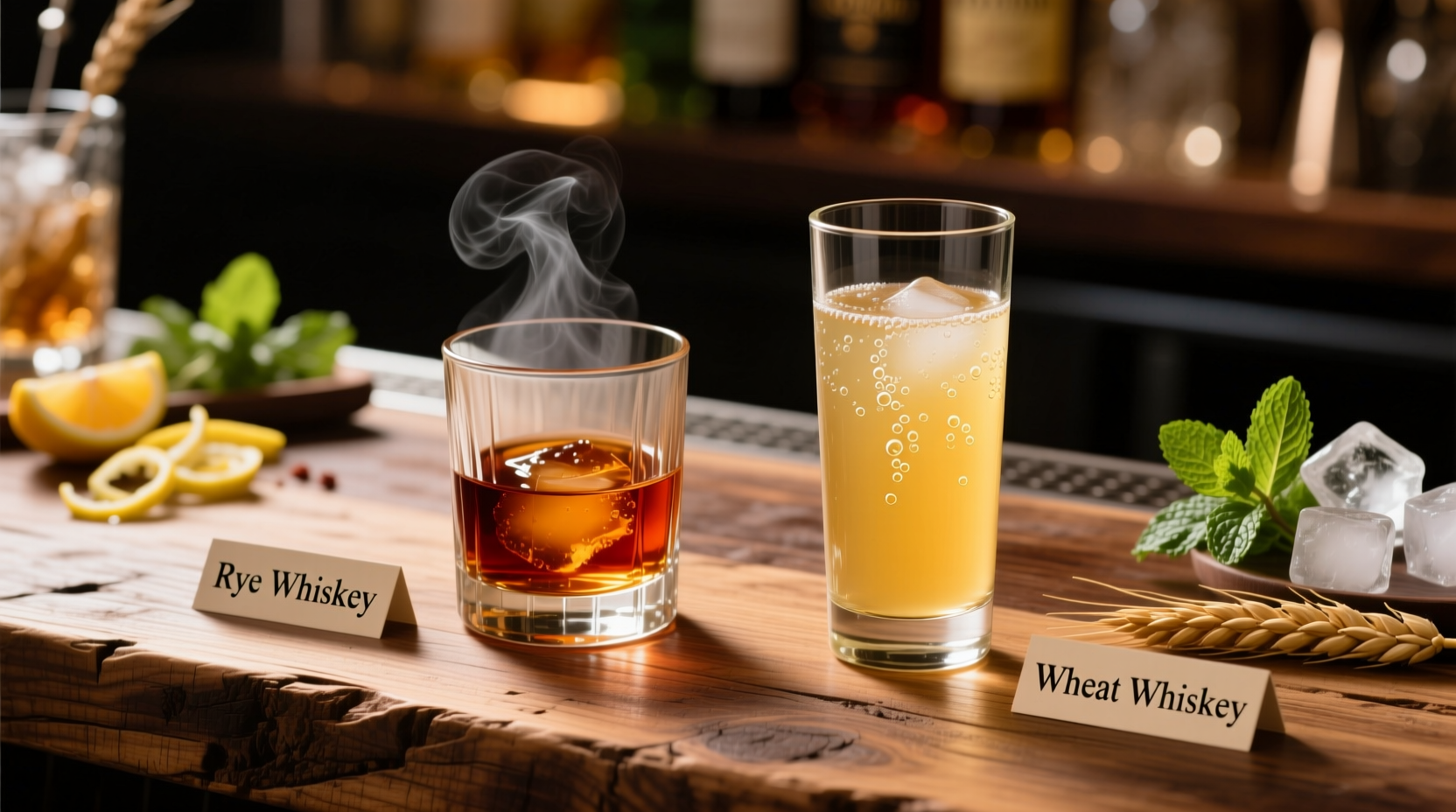 rye vs wheat whiskey which has a smoother finish for cocktails