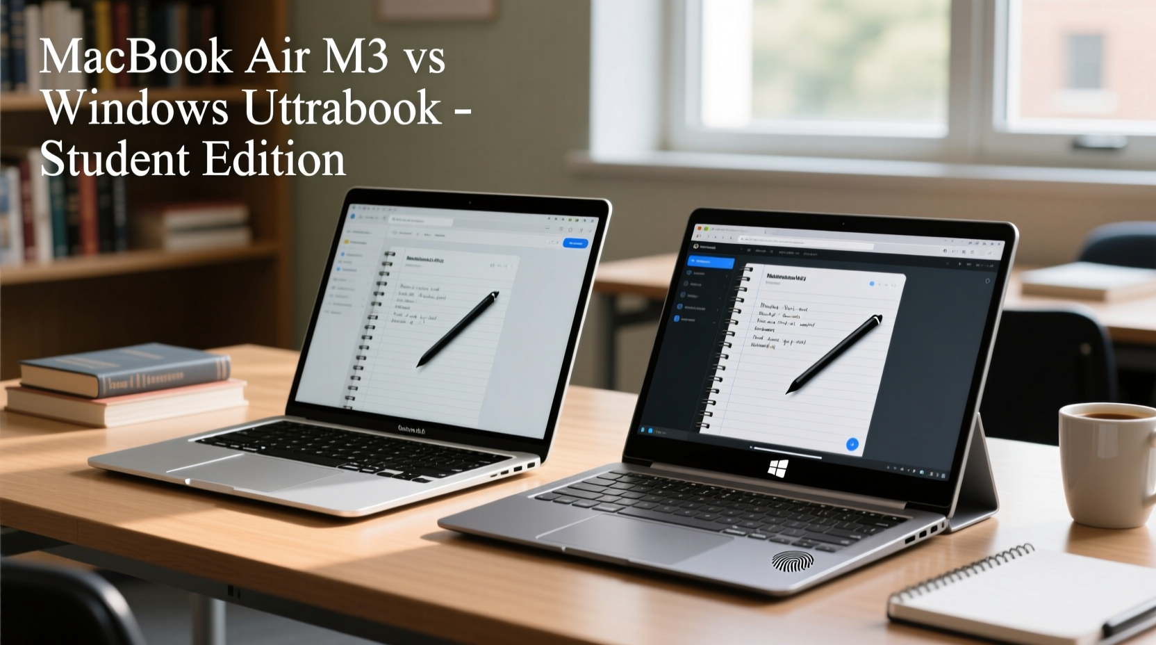 macbook air m3 vs windows ultrabook thin and light laptops compared for students