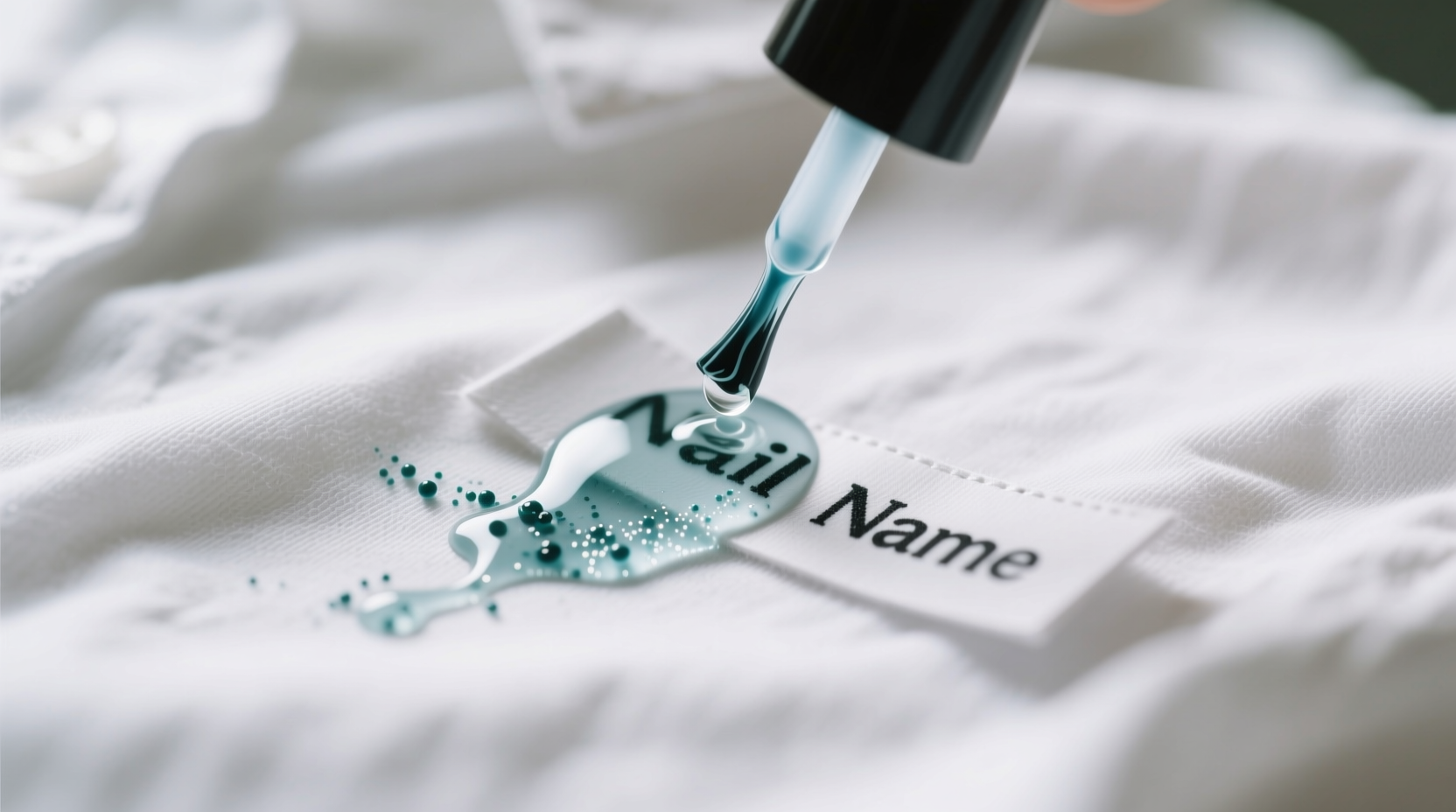 remove name tag residue from your shirts with nail poli