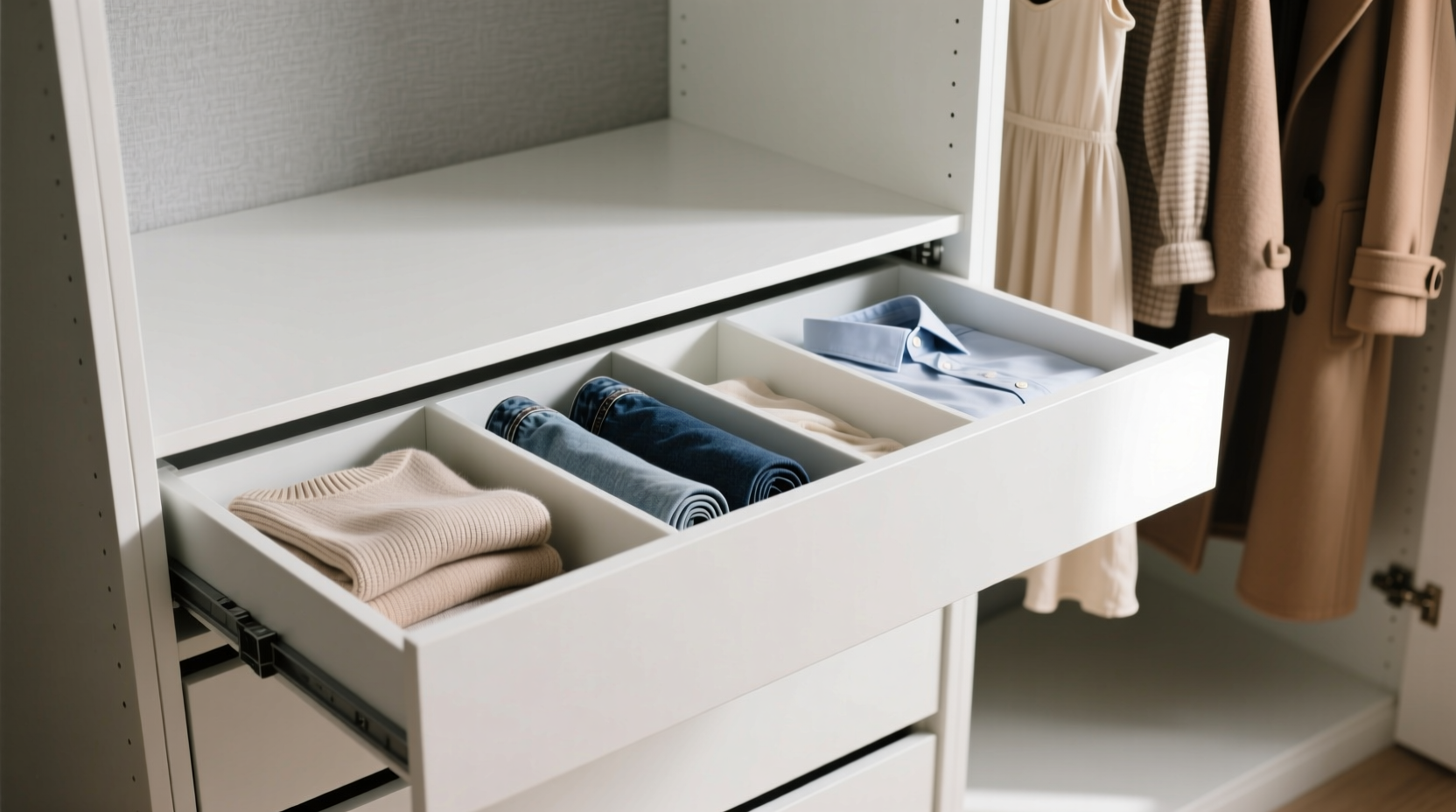 closet drawer dividers removable vs fixed grids