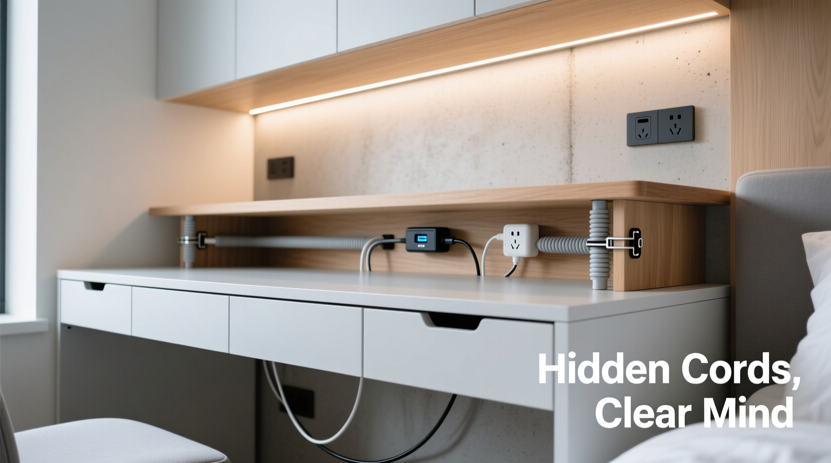 best ways to hide cords on your desk clean setup solutions for small spaces