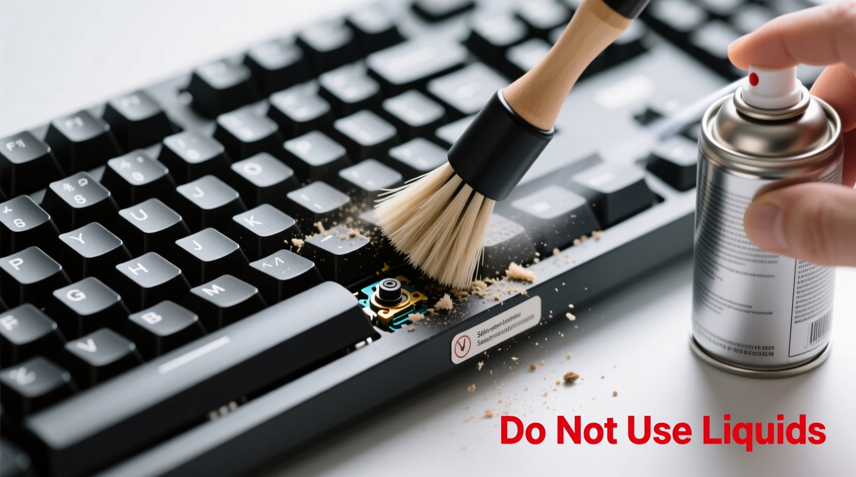 how to clean between keyboard keys without damaging electronics