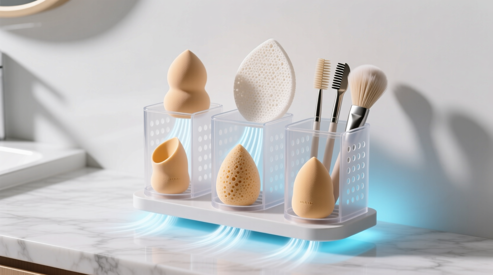 closet organization tips store beauty sponges brush cleaners right