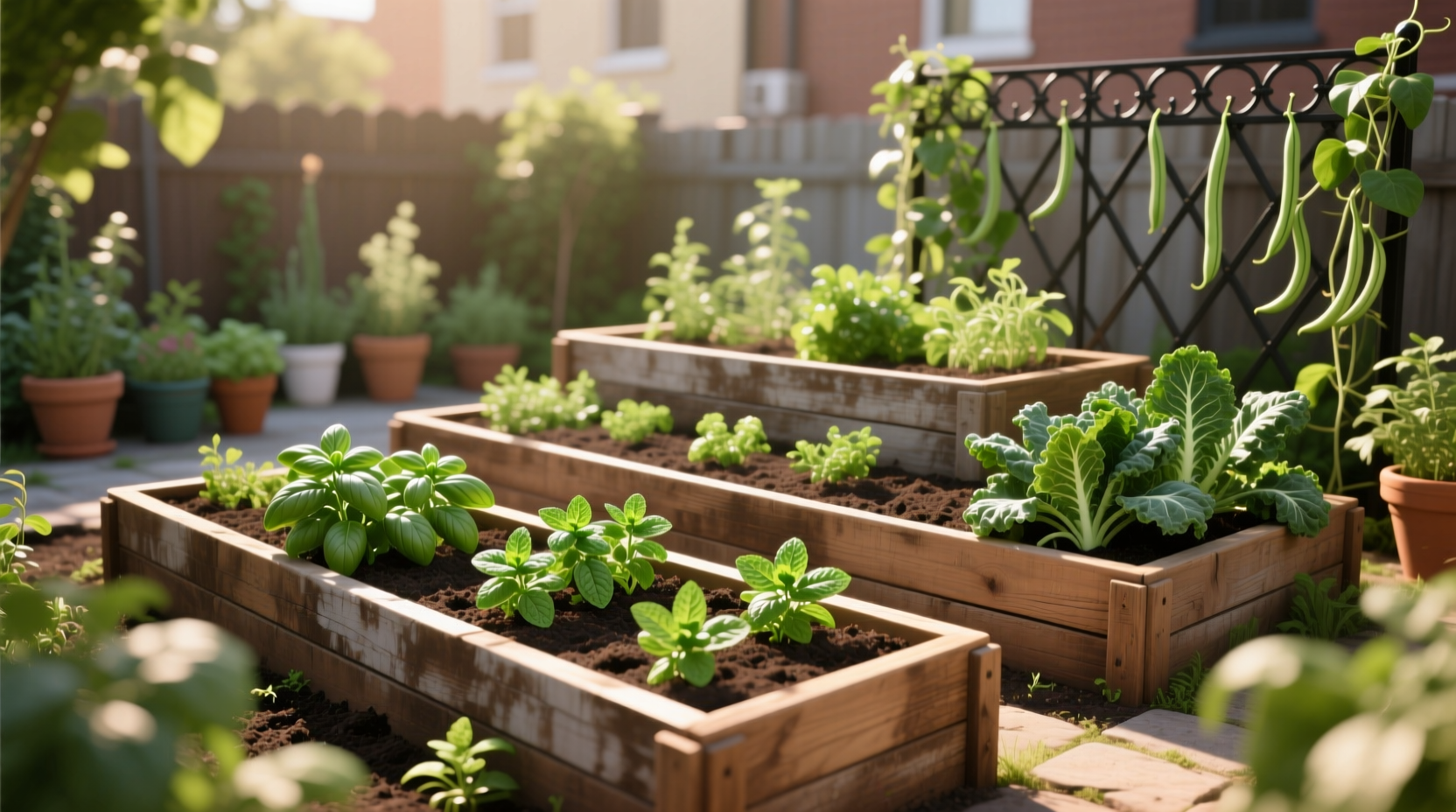 layering raised garden beds