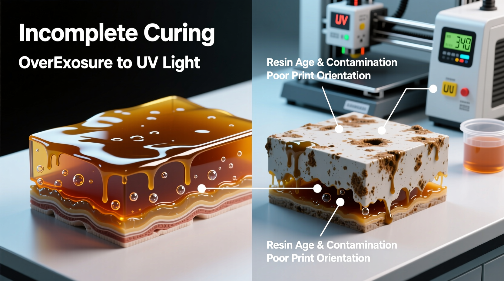 why is my resin 3d print sticky causes and curing solutions