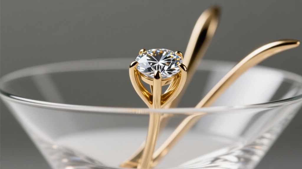 Side profile of a 3-prong martini setting holding a 0.33ct round brilliant diamond, showing the post thickness and basket depth