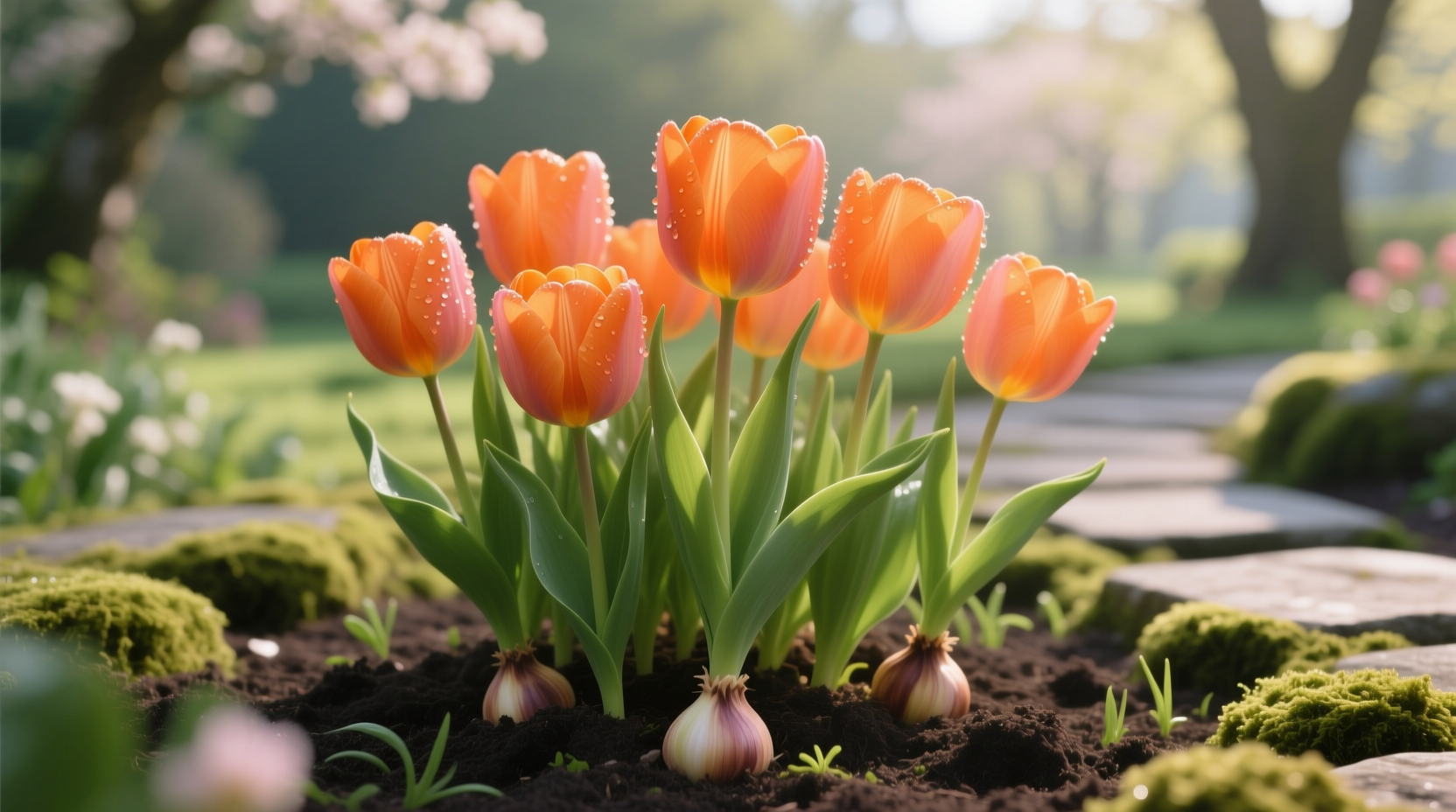 orange flowers from bulbs