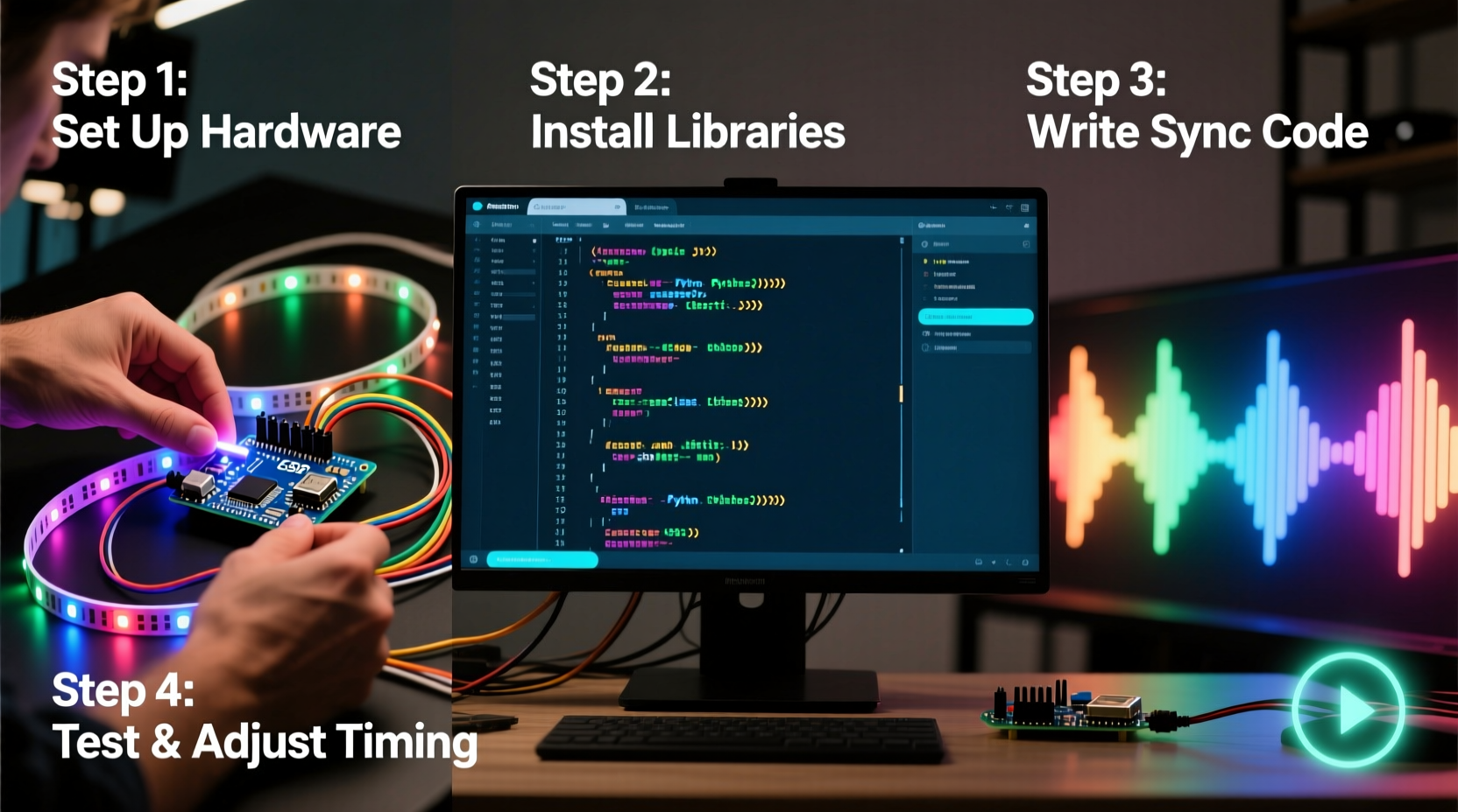 step by step guide to programming a synchronized light show