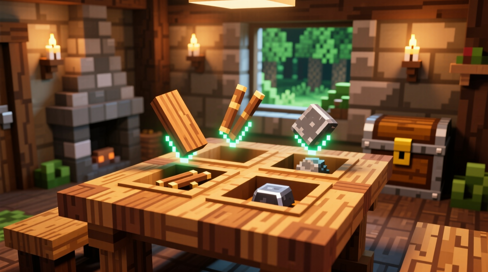 minecraft craft crafting table