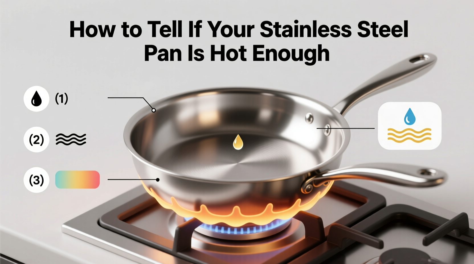 how to tell if your stainless steel pan is hot enough w