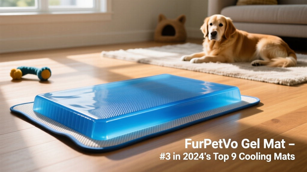 Side-by-side view of FurPetVo gel mat in blue, showing texture and thickness