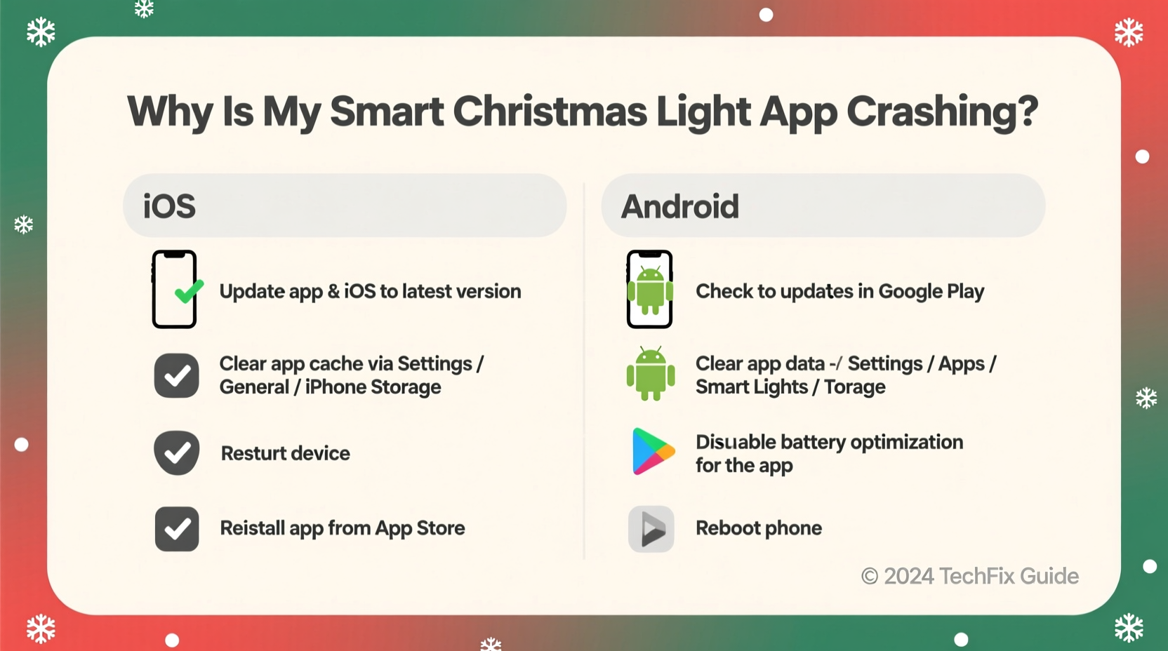 why is my smart christmas light app crashing troubleshooting tips for ios and android