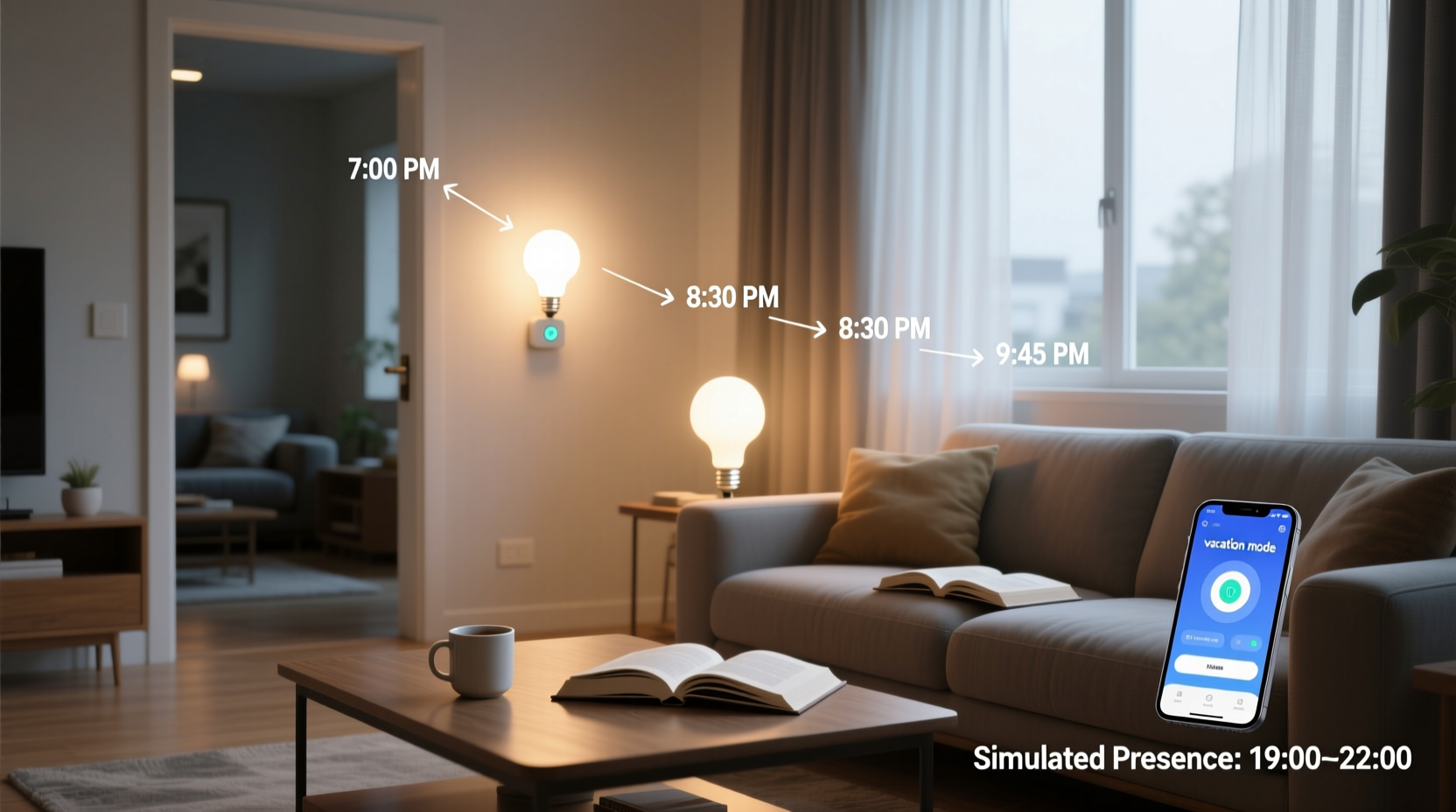 how to use smart lights to simulate presence while on vacation