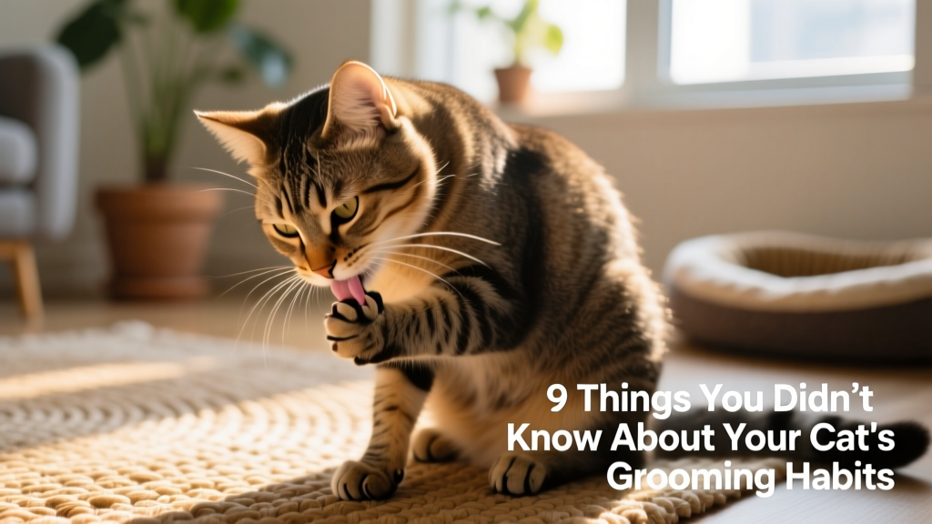 Close-up of a cat licking its paw during self-grooming